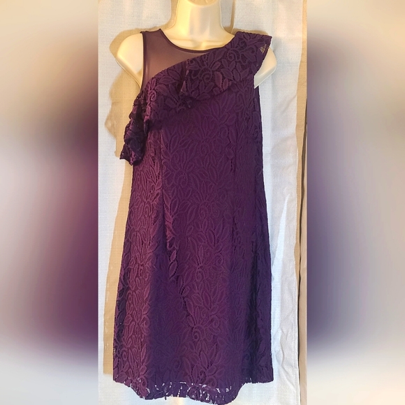 Roz & Ali 10P Purple Coctail Dress - Picture 1 of 4